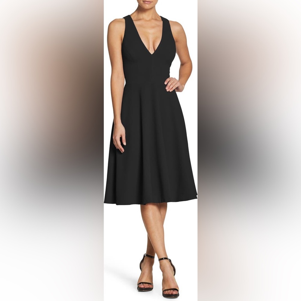 NWT: Dress the Population Catalina Fit & Flare Black Cocktail Dress